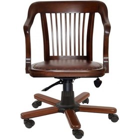 Resim Masifart_Mobilya Masifart Senyöre Klasik Ahşap Klasik Ofis Çalışma Koltuğu Koyu Ce 
