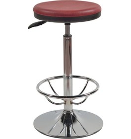 Resim Ofiscombin Ofis Büro Eczane Laboratuvar Flanş Ayaklı Amortisörlü Çemberli Tabure Bordo Deri 00047499722 