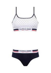 Resim U.S. Polo Assn. Kadın Beyaz Puanlı Büstiyer Şort Takım 66252 Beyaz 