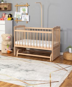 Resim Bamgidoo Ahşap Beşik Anne Yanı Bebek Beşik Organik (BOYASIZ) 60x120 - Uyku Setsiz Tek Yataklı 