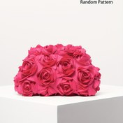 Resim Zarif Gül Desenli Akşam Çantası - Detaylı 3D Çiçek Tasarımlı Sofistike Polyester Yemek Çantası, Düğünler & Partiler İçin Mükemmel - Kayısı, Magenta, Beyaz, Pembe, Mor, Siyah Renklerde Mevcut - Kadınlar İçin İdeal Sevgililer Günü Hediyesi 