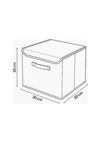 Resim 4 Lü Siyah Kapaklı Kumaş Dolap İçi Düzenleyici Kutu - 30x30x30 Cm Katlanabilir Saklama Kutusu Çok Renkli 