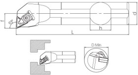 Resim T Sistem - ISO TTUNR/L 93° İç Çap Torna Kalemi 