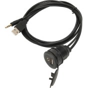 Resim Vkemall Araç, Bisiklet, Motosiklet Ve Botlar İçin Su Geçirmez 1m Usb 2.0 + 3.5mm Aux Ertelenmiş Kablosu - Dayanıklı Pc Malzeme, Gömülü Tasarım 