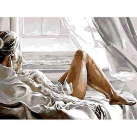 Resim wombhobby Sabah Edası Sayılarla Boyama Seti 80x100 Cm Çerçevesiz RULO ( Kasnaksız ) 