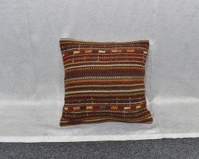 Resim Zehra Abla Halı Yeni El Dokuma Dekoratif Kilim Kırlent Yastık Kılıfı 6517 Çok Renkli 