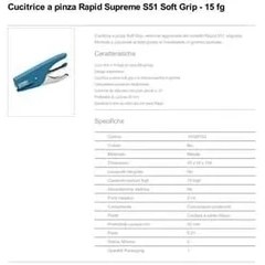 Resim Zımba Pens Tipi Soft S51-12 Sayfa Kapasiteli, Mavi 