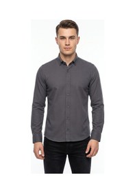 Resim Advante Erkek Spor Slim Fit Uzun Kol Petek Dokulu Gömlek Bgl-st05482 Füme 