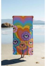 Resim Dijital Baskı Plaj Deniz Havlusu Modern Desenli Peştamal Hvl0076 Renkli 