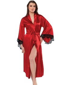 Resim Faal Saten Dantelli Uzun Sabahlık Kimono 5901 001 