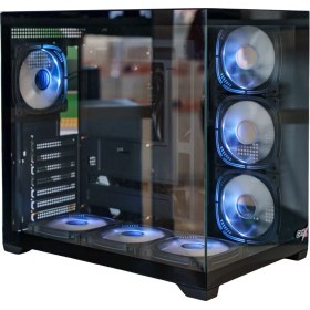 Resim Gamework Gamx Puncher 7X12 Fan Rgb Kumandalı Akvaryum Gaming Kasa (Powersiz) 
