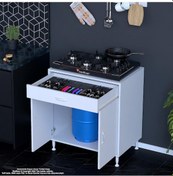 Resim Modilayn Birce Xxxl Set Ocak Altı Dolap: 80x87x56 Cm, 2 Kapaklı, 1 Gözlü, Tüp Bölmeli Beyaz 