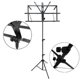 Resim Cremonia MS110L Nota Sehpası | Kılıflı Katlanabilir Nota Sehpası - Siyah 