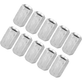 Resim Tenfowee 10 Adet M8 40 Çinko Kaplı Karbon Çelik Uzunluğunda Altıgen Somun, İmalat Ve İnşaat İçin Bağlama Aparatı, Yüksek Dayanıklı Ve Korozyona Dayanıklı 