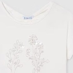 Resim Mayoral Kız Çocuk T-shirt 6002 Krem 