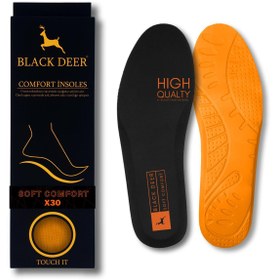 Resim Black Deer Hyper Boost Technology X30 Soft Comfort Siyah-Turuncu Ortopedik Tabanlık 