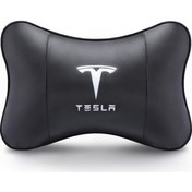 Resim Tesla Logolu Siyah Oto Boyun Yastığı 
