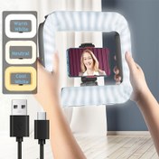 Resim LED Halk Işığı ile Kamera ve Akıllı Telefon Sabitleyici Kiti, Büyük 3600Mah Pil ile, Akıllı Telefon Video Ekipmanları için Tasarlanmış, Üç Renk Sıcaklığı Ayarı ile, Akıllı Telefon Selfi ve Canlı Yayın Aydınlatması için Uygun. 