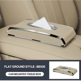 Resim Honeybeeshop Bej Düz Yüksek Kaliteli Suni Deri Araba Doku Kutusu Kaymaz Taban Dayanıklı Temizlemesi Kolay 