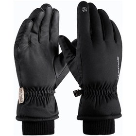 Resim Tcherchi Rüzgar Ve Su Geçirmez Kış Kayak Eldiveni Siyah 