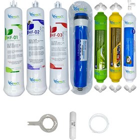 Resim Pemax Water Solutions Kapalı Kasa Su Arıtma Cihazlarına HFT 7'li ReVerse Osmosis Mebran Alkali-Mineral-Tatlandırıcı 