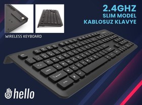 Resim Hello HL-4625 2.4GHZ Slim Kasa Kablosuz Klavye 
