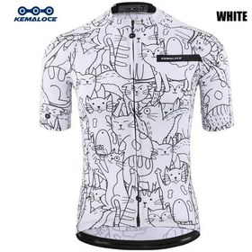 Resim Beyaz Kemaloce Bisiklet Forması Nefes Erkek Ve Kadın Kısa Kollu Yaz Beyaz Ve Siyah Çevre Dostu Hızlı Kuru Yol Bisikleti Giyim Siyah 
