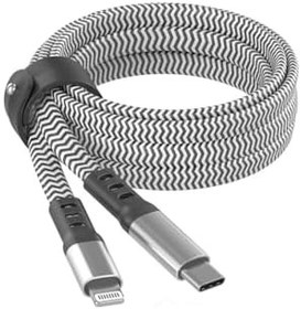 Resim iPhone 7/7 Plus ile Uyumlu 2 Metre Örgülü Lightning 120W Hızlı Şarj Kablosu, Gri 