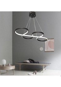 Resim Tt025-Sy Tt Aydınlatma Yılan Modeli Mat Siyah Led Avize 