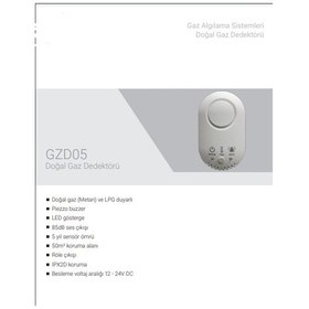 Resim GZD05 Doğal Gaz Metan ve LPG duyarlı Gaz Dedektörü 12 - 24V DC 