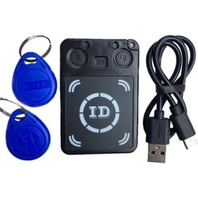 Resim Mini 125 Khz Rfıd Programcı Teksir Fotokopi Yazar Okuyucu Yazar Kımlık Kartı Cloner ve Yeniden Yazılabilir Anahtar 