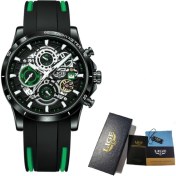 Resim Hanyang Yeşil Lıge Üst Marka Lüks Kuvars Izle Moda Gündelik Saat Erkekler Için Su Geçirmez Spor Aydınlık Saat Adam Chronograph Reloj Hombre + Kutu (Yurt Dışından) 