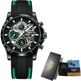 Resim Hanyang Yeşil Lıge Üst Marka Lüks Kuvars Izle Moda Gündelik Saat Erkekler Için Su Geçirmez Spor Aydınlık Saat Adam Chronograph Reloj Hombre + Kutu (Yurt Dışından) 