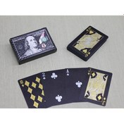 Resim Gümüş Dolar Tasarımlı Siyah İskambil Oyun Kartı 