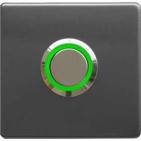 Resim Lockway Z-201ay Antresit Paslanmaz Tek Kontak Zil Butonu Yeşil Led 