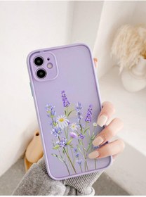Resim mooodcase Iphone 11 Uyumlu Kamera Lens Korumalı Lavender Desenli Lüx Lila Telefon Kılıfı 