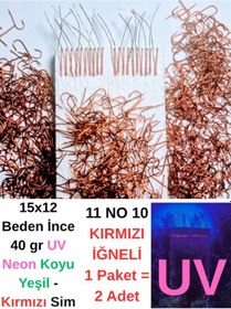 Resim Eagenset İstavrit Çapari 15x12 11 No 10 Kırmızı İğneli 2li Paket 