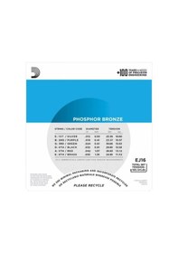 Resim Ej16 Phosphor Bronze Akustik Gitar Teli 12-53 