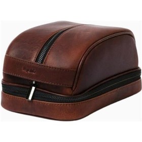 Resim Ryoko Liwa Dopp Kit Deri Seyahat Ve Bakım Çantası El Çantası Vintage Brown 3 