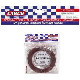 Resim Carub Çift Taraflı Bant Şeffaf 24mmx5m Poşetli 