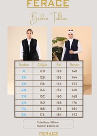 Resim Kadin Buyuk Beden Pulpayetli Siyah Yelek Uzun - Lacivert / L 