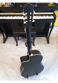 Resim Ravenni Rcg-120 4/4 Klasik Gitar Tam Boy Kesik Kasa Kılıf+penaseti+kapo Hediyeli Siyah 