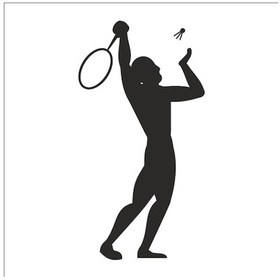 Resim Tenisci Folyo Sticker 50cm Uzunluk Siyah 