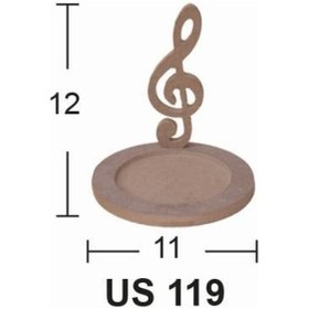 Resim Ahşap Yuvarlak Sol Anahtar Fincan Bardak Altlığı 12X11Cm Us119 