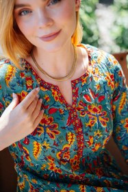 Resim VIOLA ELBİSE MAVİ YEŞİL JAY25-19 - S/M 