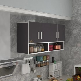 Resim Kenzlife hazır mutfak vesper gri 060*120*32 mutfak banyo dolabı kapaklı raflı 