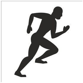 Resim Koşan Sporcu Folyo Sticker 90 Cm Uzunluk Siyah 