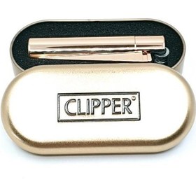 Resim Clipper Metal Taşlı Altın Çakmak 