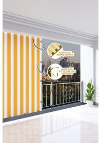 Resim Balkon Perdesi, 200 X 250 Sarı Renkli. Balkon Perdesi-200 X 250-Sarı 