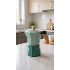 Resim Feyza Design Su Yeşili Moka Pot, 9 Fincan, Kahve Demleme Seti 